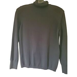 Talbots Women's‎ Black LS Turtleneck Sweater Petite Medium Cotton Blend